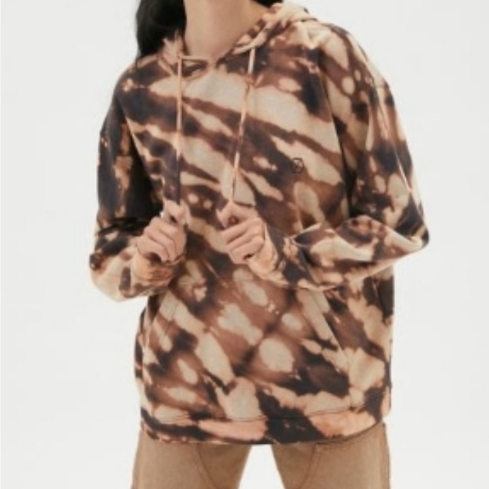 Standard Cloth Tie-Dye Black and Brown Men's Hoodie